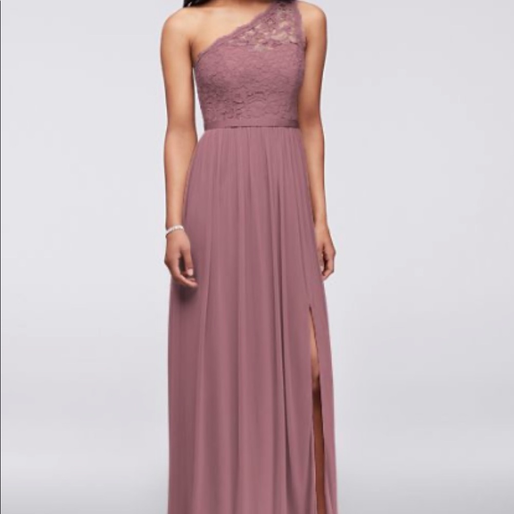David’s Bridal, bridesmaids dress-Quartz color